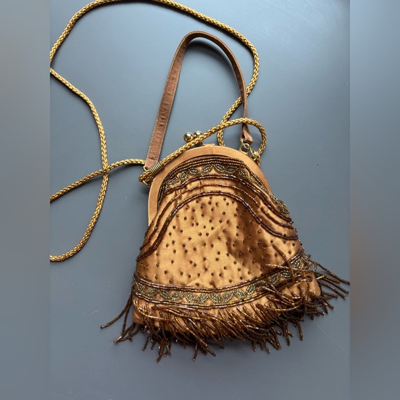 Like new Kate Landry Beaded Vintage Purse with Fringe - Picture 4 of 9